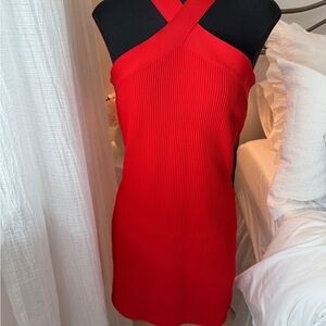 Sincerely Jules Red Cross-Strap Mini Dress